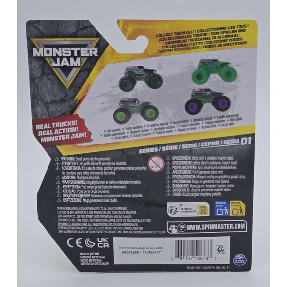 Spin Master Monster Jam Grave Digger 2025 Series 1 Neon Green 1:64 Diecast Truck - Picture 6 of 8